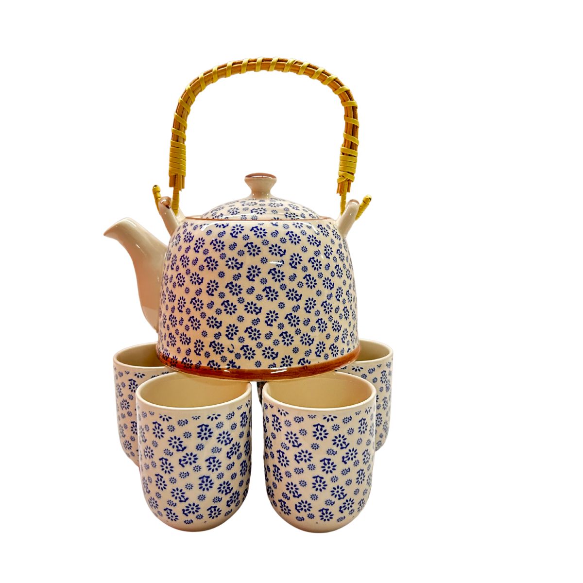 Oriental Kahwa Tea Set Blue Small Flowers